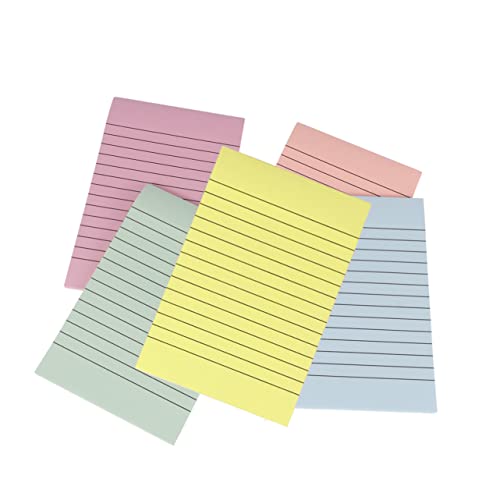 SOPOTUTU 5 Stück Farbige Streifen Haftnotizen Selbstklebende Memo Pads für Büro Schule und Zuhause Wiederverwendbar für Erinnerungen und Listen von SOPOTUTU