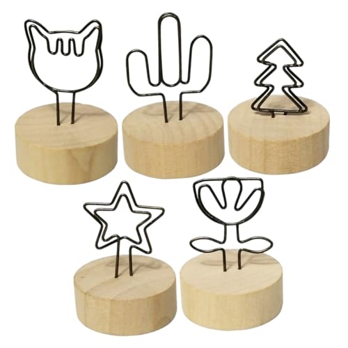 SOPOTUTU 5 Stück Kreative Holz Kartenhalter mit Stabilem Metallclip für Tischkarten Notizen Fotos Menüs Multifunktionale Tischdekoration für Hochzeit Büro Party Wohnzimmer SOPOTUTU 5 Stück Kreative Holz Kartenhalter mit Stabilem Metallclip für Tischkarten Notizen Fotos Menüs Multifunktionale Tischdekoration für Hochzeit Büro Party Wohnzimmer von SOPOTUTU