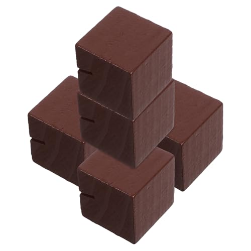 SOPOTUTU 5 Stück Postkartenhalter Spielkartenhalter Karte steht zur Anzeige Inhaber einer Bürokarte Hochzeitsschildhalter stabiler Platzkartenhalter Bildständer Holz Coffee von SOPOTUTU
