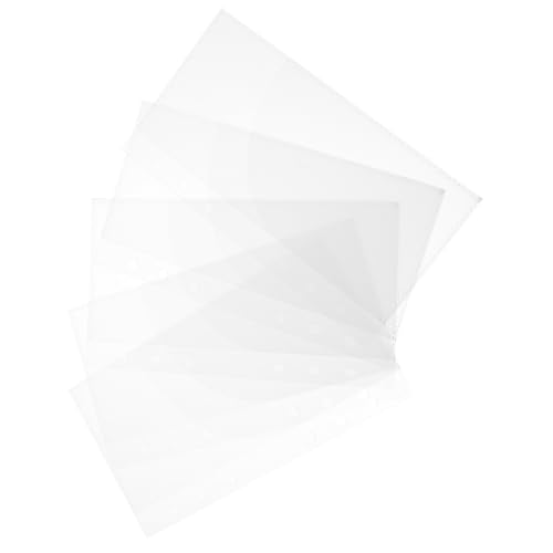 SOPOTUTU 5 Stück Teiliges Binder Pocket Transparent Abheftbare Tragbare Budgettaschen aus Strapazierfähigem Pp material Vielseitig für Budgetplaner Dokumentenorganisation Reise und Büro von SOPOTUTU