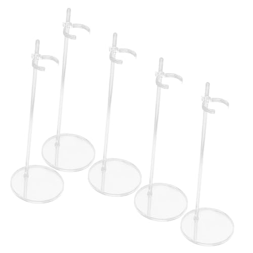 SOPOTUTU 5 Stück Transparente Puppenständer aus Stabilem mit Runder Basis Robuste Halterung für Puppen und Figuren Kreatives Display Zubehör für Sammler und Geschenkideen von SOPOTUTU