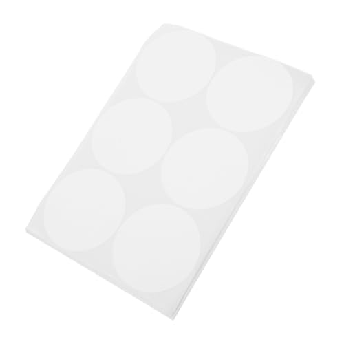 SOPOTUTU 50 Blatt Runde Klebepunkte Aufkleber Weiß Wiederbeschreibbare Kupferpapier Etiketten mit Starkem Haftkleber für Lebensmittel Gefrierschrank Kalender Boxen Büro Organisation von SOPOTUTU