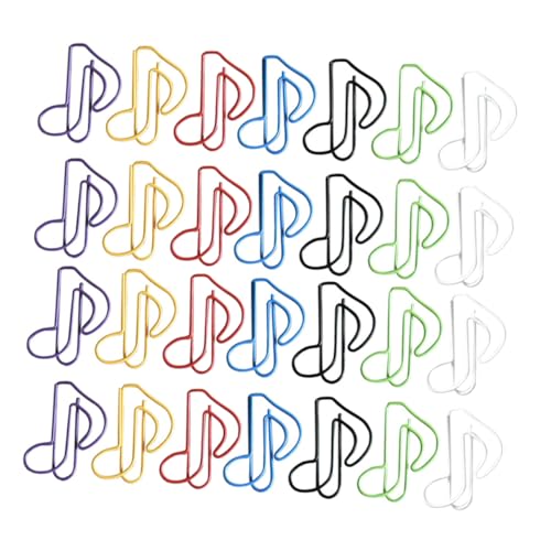 SOPOTUTU 50 Stück Büroklammer beachten Papiernotizklammer Musik-Lesezeichen Papierclips Musiknoten-Clip Musiknoten Büroklammern Dekorative Büroklammern Musikclip Buchclip Seitenclip Metall von SOPOTUTU