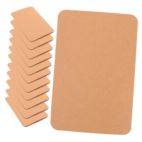 SOPOTUTU 50 Stück Kraftpapier Karten Doppelkarten Vintage Stil DIY Grußkarten botschaftskarten Brauner Karton zum Beschriften und Basteln für Einladungen und Tischkärtchen von SOPOTUTU