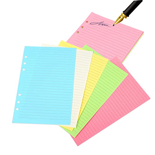 SOPOTUTU 50 Stück Nachfüllpapier Liniert Ringbuch Einlegeblätter Planer Nachfüllung Schreibpapier für Tagebuch Notizbuch Organizer von SOPOTUTU