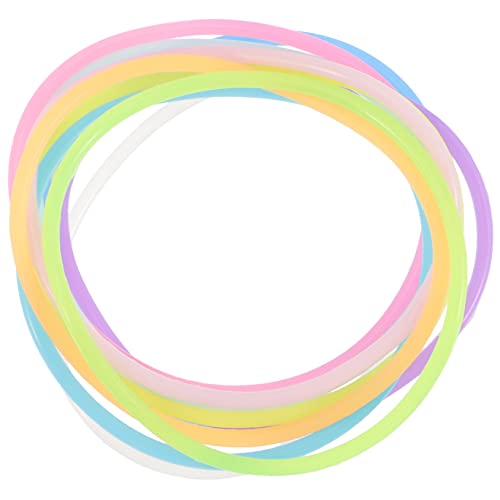 SOPOTUTU 50 Stück Nachtleuchtende Silikonarmbänder Farbige Jelly Armbänder für Partys und Haargummis Langlebiges Flexibles Design für Erwachsene von SOPOTUTU