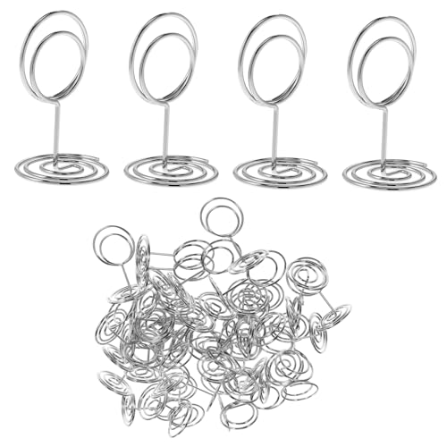 SOPOTUTU 50 Stück Tischkartenhalter Silber Rund Stabiler Namenskartenhalter Memo und Fotoclips für Hochzeit Party Restaurant Praktisch Leicht Langlebig SOPOTUTU 50 Stück Tischkartenhalter Silber Rund Stabiler Namenskartenhalter Memo und Fotoclips für Hochzeit Party Restaurant Praktisch Leicht Langlebig von SOPOTUTU
