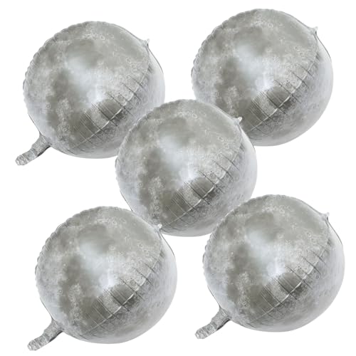 SOPOTUTU 5stücke Weltraum-planetenballons Aus Aluminiumfolie Mondmusterballons Für Partydekoration Kugelförmige Ballons Mit Planeten Und Mondmotiven Für Geburtstagsfeiern Und Andere von SOPOTUTU