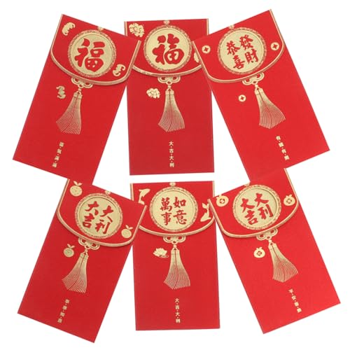 SOPOTUTU 6 Stück Glitzernde Rote Umschläge für Chinesisches Neujahr Traditionelle Hong Bao für Hochzeiten und Vielseitige Geldumschläge mit Einzigartigem Design und Modernem Flair SOPOTUTU 6 Stück Glitzernde Rote Umschläge für Chinesisches Neujahr Traditionelle Hong Bao für Hochzeiten und Vielseitige Geldumschläge mit Einzigartigem Design und Modernem Flair von SOPOTUTU