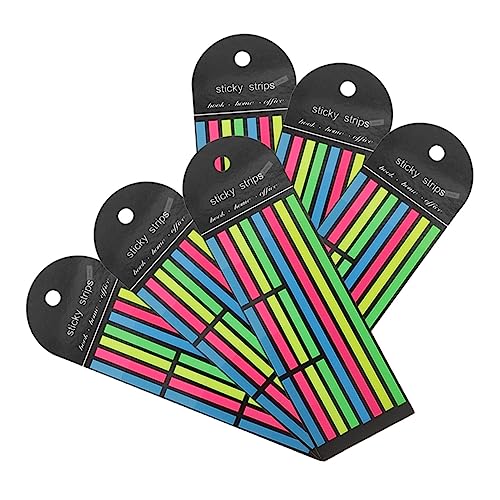SOPOTUTU 6 Stück Haftmarker Farben Kurze und Lange Index Tabs für Notizen Selbstklebende Lesehilfen für Schule und Büro Praktische Fluoreszierende Seitenmarkierer von SOPOTUTU
