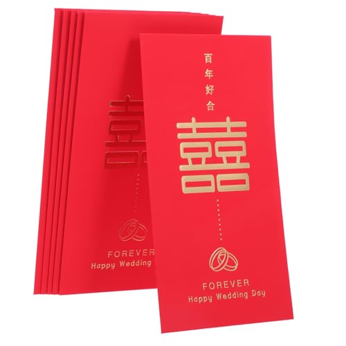 SOPOTUTU 6 Stück Happy Red Envelope -Tasche roter Umschlag Stolz rannte Etiketten begrüßen briefumschläge Hochzeitsumschlag chinesische hochzeit rote umschläge Chinas rote Umschläge Papier von SOPOTUTU