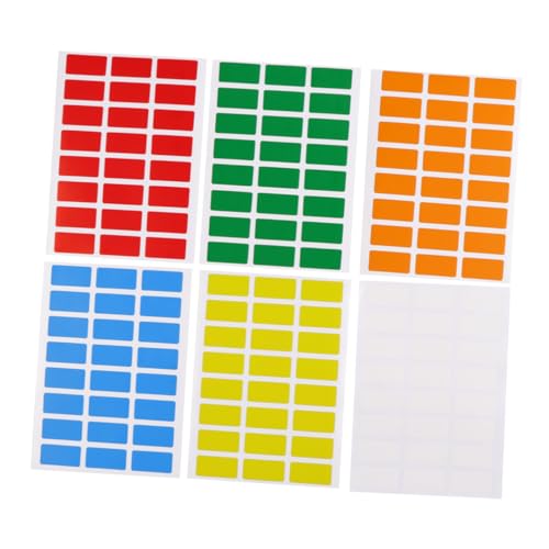 SOPOTUTU 6 Stück Rechteckige Farbcodierte Selbstklebende Etiketten Bunte Namensetiketten Für Büro Schule Haushalt Zum Beschriften Und Organisieren von SOPOTUTU