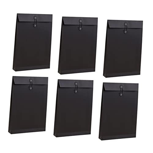 SOPOTUTU 6 Stück Schwarze Dokumententaschen mit Großem Fassungsvermögen Leichte Stilvolle Papier Organizer für Büro und Geschäftsreisen Vertikale Aktenhalter für Papiere Dateien und von SOPOTUTU