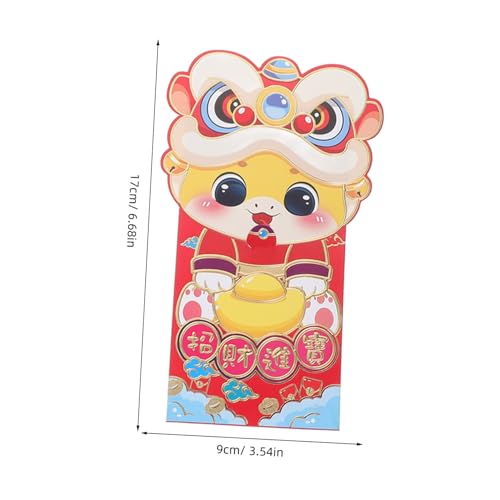 SOPOTUTU 6 Stück Teiliges Chinesische Neujahrsumschläge mit Sicherem Klappverschluss und Kindgerechtem Cartoon Design Kleine Rote Geldumschläge für Festliche Geldgeschenke und Dekoration von SOPOTUTU