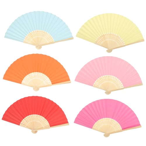 SOPOTUTU 6 Stück Teiliges Diy Papierfächer für Faltbare Handfächer zum Bemalen für Bastelprojekte und Raumdekoration Bunten Farben SOPOTUTU 6 Stück Teiliges Diy Papierfächer für Faltbare Handfächer zum Bemalen für Bastelprojekte und Raumdekoration Bunten Farben von SOPOTUTU