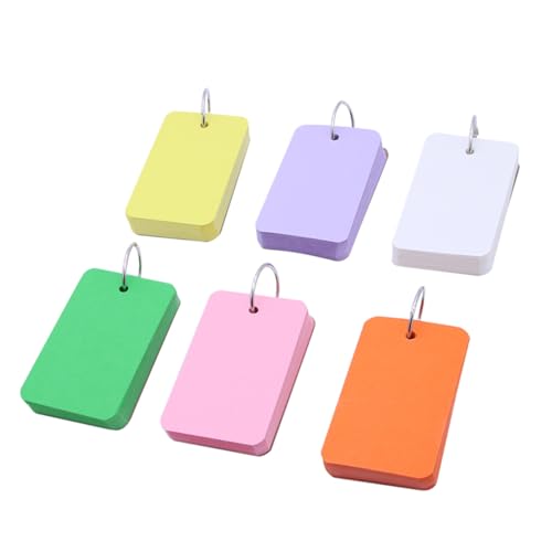 SOPOTUTU 6 Stück Teiliges Große Bunte Leere Notizblöcke mit Metallring Wiederbefüllbare Karteikarten für Schule und Büro Praktische DIY Flashcards Tragbare Kraftpapier Memo Pads in Farben von SOPOTUTU