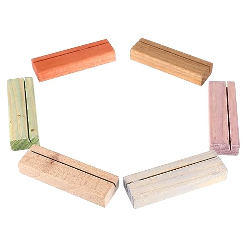 SOPOTUTU 6 Stück Teiliges Holz Kartenhalter mit Stabiler Basis Dekorativer Zettelhalter für Visitenkarten Notizen und Fotos Einzigartiger Retro Stil als Tischaufsteller für Büro Party und SOPOTUTU 6 Stück Teiliges Holz Kartenhalter mit Stabiler Basis Dekorativer Zettelhalter für Visitenkarten Notizen und Fotos Einzigartiger Retro Stil als Tischaufsteller für Büro Party und von SOPOTUTU