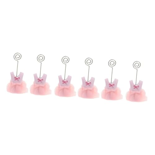 SOPOTUTU 6 Stück Tischkartenhalter Babykleidung Namensschild Memo Clip für Babyparty Tischdekoration Rosa von SOPOTUTU