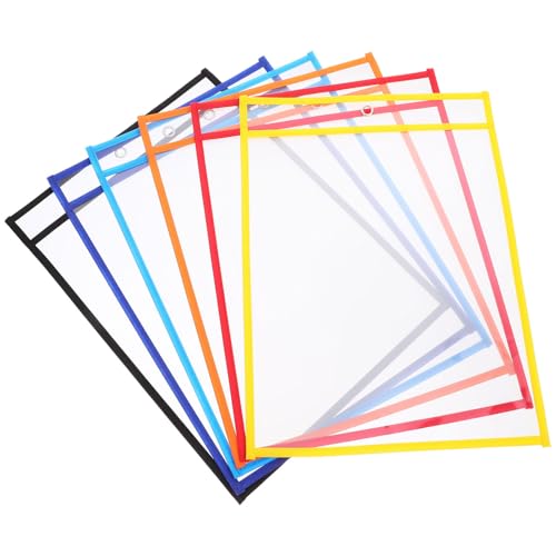 SOPOTUTU 6 Stück Wiederverwendbare Dry Erase Pockets Transparent Beidseitig Abwischbar Aufbewahrung für Unterricht und Büro Schreibtaschen aus PVC SOPOTUTU 6 Stück Wiederverwendbare Dry Erase Pockets Transparent Beidseitig Abwischbar Aufbewahrung für Unterricht und Büro Schreibtaschen aus PVC von SOPOTUTU