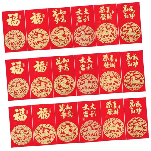 SOPOTUTU 60 Stück Rote Umschläge Jahr Des Pferdes Rote Geldbeutel Glücksumschläge für Chinesisches Neujahrsfest Neujahrsfeier Lunar Year Party Zubehör von SOPOTUTU