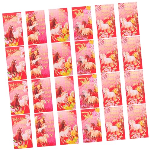 SOPOTUTU 60 Stück Vietnamesische Neujahrs Glücksumhänge Jahr Des Pferdes Traditionelle Rote Umschläge für Bargeld Papier Hongbao mit Vietnamesischem Design für Frühlingsfest und Li Xi von SOPOTUTU