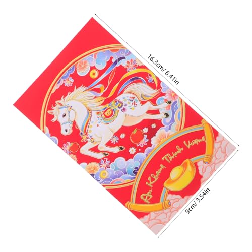 SOPOTUTU 60 Stück Vietnamesische Neujahrs Rotumschläge Pferdejahr Traditionelle Lunar Year Geldumschläge Vietnamesische Hong Bao für Frühlingsfest Familienfeier von SOPOTUTU