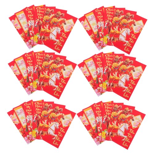 SOPOTUTU 60 Stück Vietnamesische Neujahrsumschläge Pferdejahr Rote Lucky Money Hong Bao Umschläge Lunar Year Umschläge Vietnamesische Rote für Frühlingsfest und Geschenkverpackung SOPOTUTU 60 Stück Vietnamesische Neujahrsumschläge Pferdejahr Rote Lucky Money Hong Bao Umschläge Lunar Year Umschläge Vietnamesische Rote für Frühlingsfest und Geschenkverpackung von SOPOTUTU