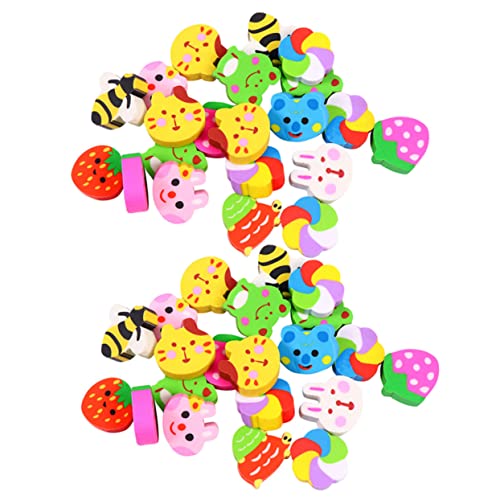SOPOTUTU 60Stücke Mini Radiergummi für Multifunktionale Schulbedarf Kreative Cartoon Designs für Klassenzimmer und Gemischte im Pack von SOPOTUTU