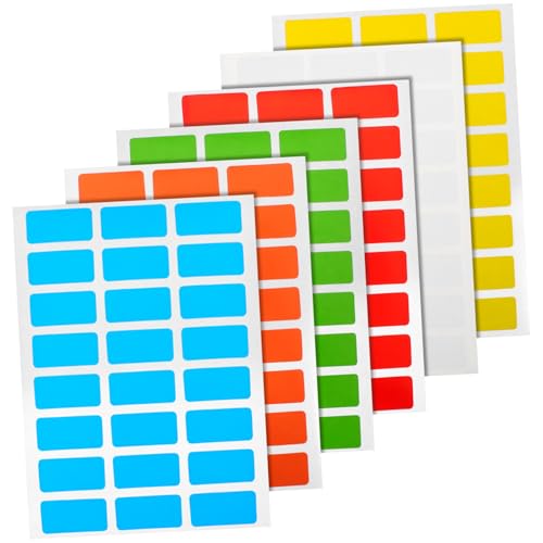 SOPOTUTU 6Er-Packungen Bunte Aufkleberetiketten Garage Tag-Aufkleber Zweck Organisation kleben klein farbige Aufkleberetiketten Bibliotheksaufkleber rechteckige Aufkleber von SOPOTUTU