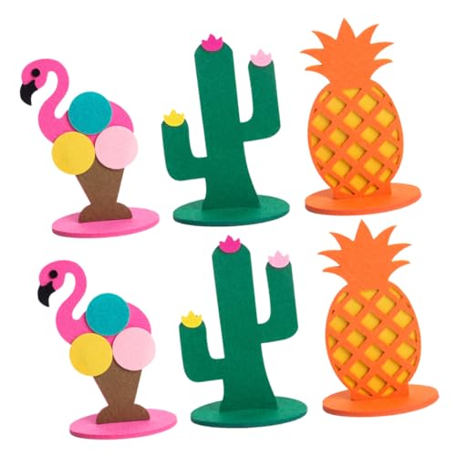 SOPOTUTU 6stücke Teiliges Sommer-Filz-dekorationsset Mit Flamingo Ananas Und Kaktus Kreative Tischdeko Für Hawaii-Partys Festliche Anlässe Und Kinderzimmergestaltung von SOPOTUTU