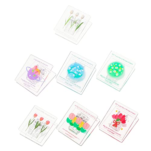SOPOTUTU 7 Stück Teiliges Bunte Blumenmuster Multi Funktions Acryl Büroklammern Praktische Clips für Schule Büro und Zuhause Organisieren von Dokumenten und Notizen von SOPOTUTU
