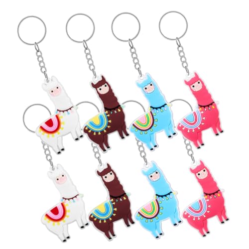 SOPOTUTU 8 Stück Rucksackdekoration Schlüsselanhänger Cartoon -schlüsselbund Alpaka-gastgeschenke Alpaka-schmuck Alpaka-armband Schlüsselbund Für Rucksack Rostfreier Stahl von SOPOTUTU