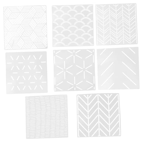 SOPOTUTU 8 Stück Teiliges Geometrisches Wand Schablonen Wiederverwendbare Malvorlagen aus Langlebigem Pet Material Vielseitig für DIY Wandmalerei und Moderne Heimdekoration Verschiedene von SOPOTUTU