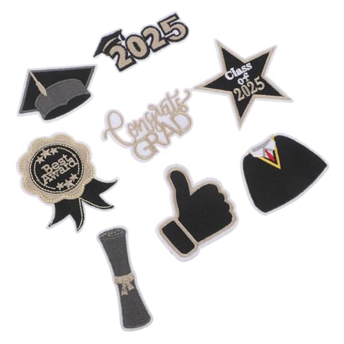 SOPOTUTU 8 Stück Teiliges Schwarze Gold Graduierung Aufnäher zum Aufbügeln für Diy Projekte und Erinnerungsstücke Bestickte Applikationen für Kleidung Hüte und Taschen SOPOTUTU 8 Stück Teiliges Schwarze Gold Graduierung Aufnäher zum Aufbügeln für Diy Projekte und Erinnerungsstücke Bestickte Applikationen für Kleidung Hüte und Taschen von SOPOTUTU