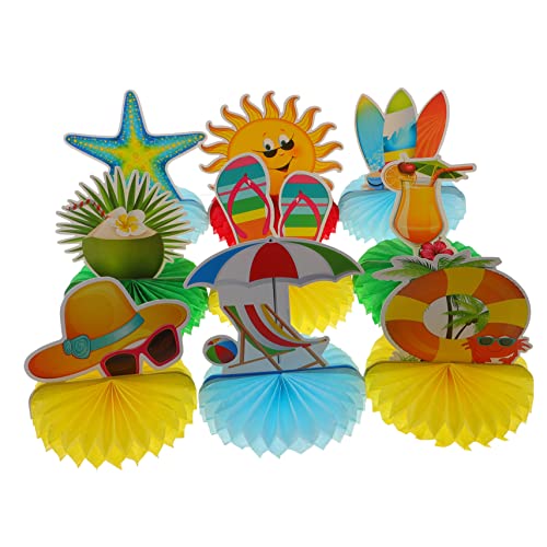 SOPOTUTU 9 Stück Hawaii Party Deko Teiliges aus Bunten Papier Honigwaben Ornamenten für Festliche Tischdekorationen für Sommerpartys Babypartys Geburtstagsfeiern und Strand Events von SOPOTUTU