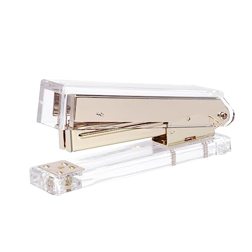 SOPOTUTU Acryl Gold Tischhefter Moderner Eleganter Hefter Aus Acryl Für Hause Und Büro Langlebig Rutschfest Perfektes Für Studenten Und Berufstätige von SOPOTUTU