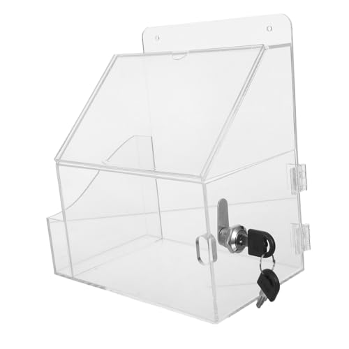 SOPOTUTU Acryl Wahlurne mit Schloss und Schlitz Kompakte Spendenbox für Büro und Veranstaltungen Langlebiger Transparenter Behälter für Feedback Fundraising und Abstimmungen Modernes Design von SOPOTUTU