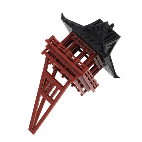 SOPOTUTU Baumhausmodell Japanische Tischdekoration Feenhafte Gartenhäuser Bonsai-Figuren Feenhaftes Gartenhaus Asiatisches Im Freien Pagode Ornamente Plastik Light Brown von SOPOTUTU