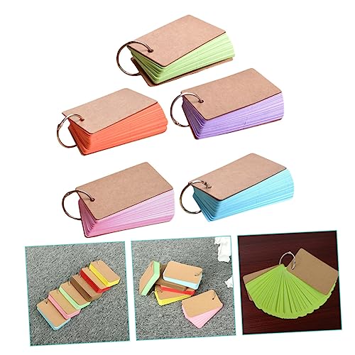 SOPOTUTU Blanko Karteikarten mit Metallring Farbige Notizkarten zum Lernen und Notieren Memoheft Portable Indexkarten in Blau Hellgrün Orange Rosa Hochwertiges Papier von SOPOTUTU
