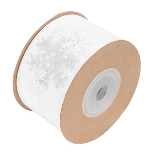 SOPOTUTU Breites Geschenkband mit Schneeflockenmotiv Lang Weiß Glitzernd Vielseitiges Weihnachtsdeko Geschenkverpackungsband aus Polyester für DIY Sträuße Party und Scrapbooking SOPOTUTU Breites Geschenkband mit Schneeflockenmotiv Lang Weiß Glitzernd Vielseitiges Weihnachtsdeko Geschenkverpackungsband aus Polyester für DIY Sträuße Party und Scrapbooking von SOPOTUTU