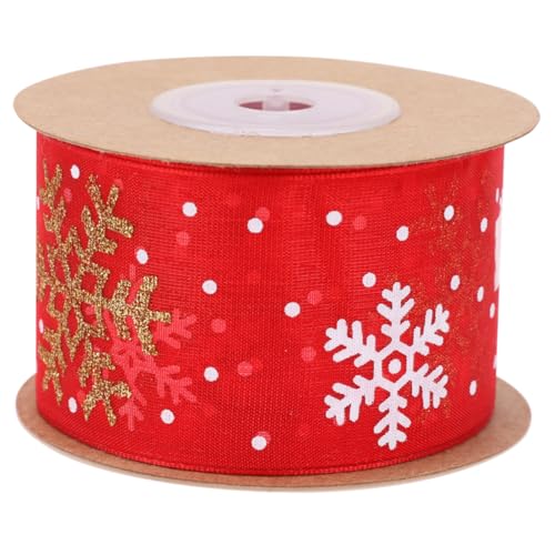 SOPOTUTU Breites Schneeflocken Geschenkband mit Glitzer Polyester Deko und Geschenkband für Weihnachtsbaum DIY Schleifen Basteln Party und Geschenkverpackung Langlebiges Weihnachtsdeko Band SOPOTUTU Breites Schneeflocken Geschenkband mit Glitzer Polyester Deko und Geschenkband für Weihnachtsbaum DIY Schleifen Basteln Party und Geschenkverpackung Langlebiges Weihnachtsdeko Band von SOPOTUTU