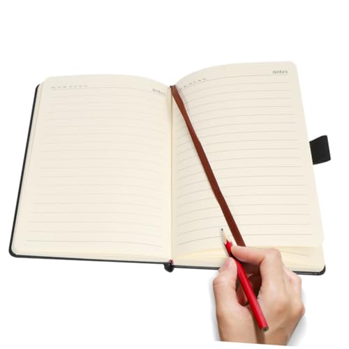 SOPOTUTU Business Office Notizbuch PU Retro Design Liniertes Übungsbuch Leicht Strapazierfähig Praktisch für Schule Büro Zuhause Stylisches für Freunde und Familie Schwarz von SOPOTUTU