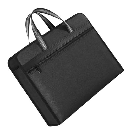 SOPOTUTU Canvas Dokumententasche mit Reißverschluss Langlebige Tragbare Aktenmappe für Büro und Schule Mehrschichtiger Organizer in Elegantem Schwarz Sichere Aufbewahrung Wichtiger SOPOTUTU Canvas Dokumententasche mit Reißverschluss Langlebige Tragbare Aktenmappe für Büro und Schule Mehrschichtiger Organizer in Elegantem Schwarz Sichere Aufbewahrung Wichtiger von SOPOTUTU