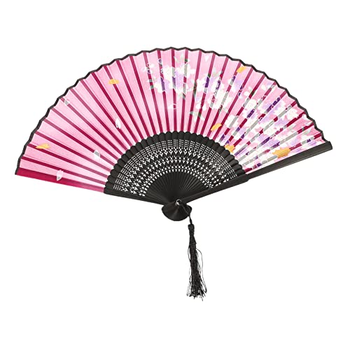 SOPOTUTU Faltbarer Chinesischer Fächer aus mit Quaste Vintage Handfächer für Tanz Hochzeiten und Dekoration Antikes Design Leicht und Praktisch für Festivals und Partys von SOPOTUTU