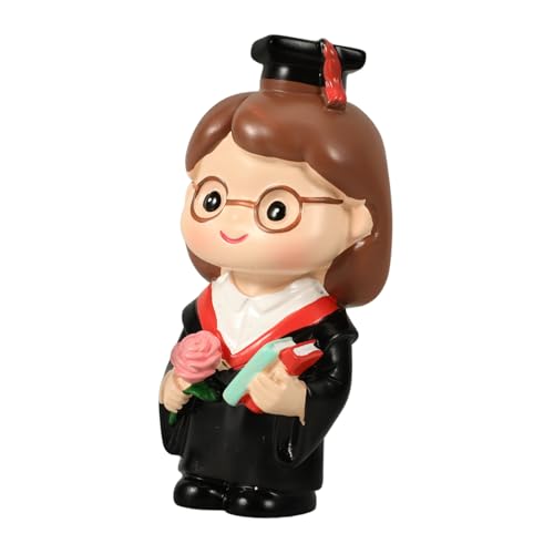SOPOTUTU Graduation Cake Topper Resin Ornament Abschlussfeier Tortendeko Niedliche Doktorin Figur Kuchen Deko Party Dessert Dekoration für Backen und Feiern von SOPOTUTU