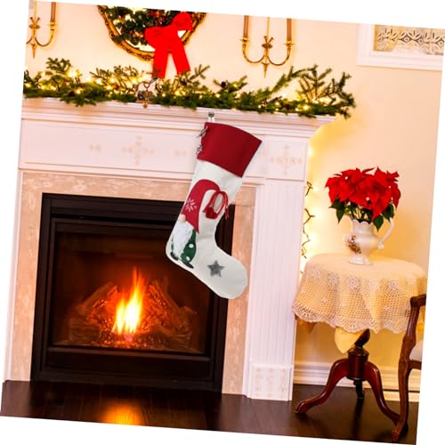 SOPOTUTU Großer Weihnachtsstrumpf Teilig Weihnachtsgeschenkbeutel Candy Sock Dekoration Hängend Weihnachtsbaum Ornament Rotmütze Santa Geschenkbeutel von SOPOTUTU