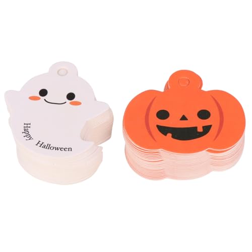 SOPOTUTU Halloween Anhänger aus Papier DIY Tags mit und Kürbis Motiven Vorgefertigte für Aufhängen Dekoration für Halloween Geschenke und Bastelprojekte von SOPOTUTU