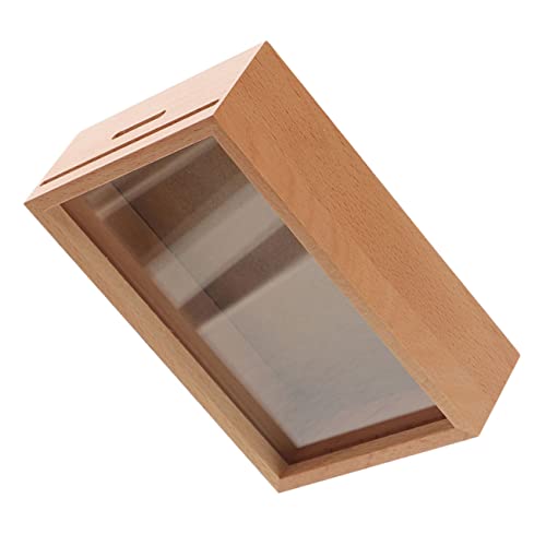 SOPOTUTU Holz Spardose mit Sichtfenster und Bilderrahmen Transparente Münzbox für Erwachsene Kreative Geldsparbüchse Kompakt und Dekorativ für Zuhause von SOPOTUTU