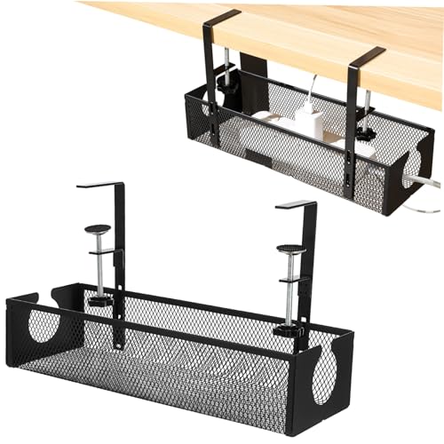 SOPOTUTU Kabelmanagement Schreibtisch Metallkorb Untertisch Kabelablage ohne Bohren Schwarz Carbonstahl Kabelorganizer für Büro und Zuhause mit Großer Kapazität Einfache Installation SOPOTUTU Kabelmanagement Schreibtisch Metallkorb Untertisch Kabelablage ohne Bohren Schwarz Carbonstahl Kabelorganizer für Büro und Zuhause mit Großer Kapazität Einfache Installation von SOPOTUTU