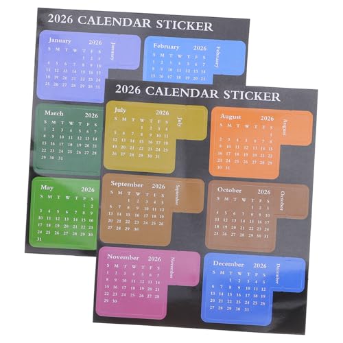 SOPOTUTU Kalender Aufkleber Monate Selbstklebende Planer Tabs Bunte Monatsindex Etiketten für Büroplaner Schüler Notizbücher DIY Projekte von SOPOTUTU